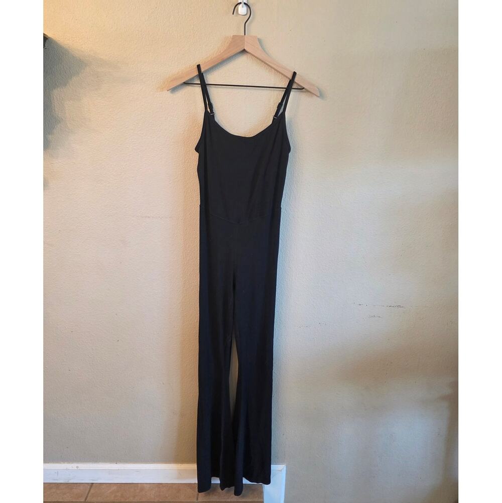 Offline by Aerie Real Me XTRA Flare Jumpsuit SZ Small Black Athleisure Yoga